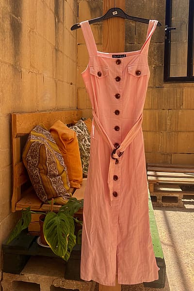 Miss Selfridge Pink Linen Button Dress by Miss Selfridge — pre-loved on Thrifted.mt